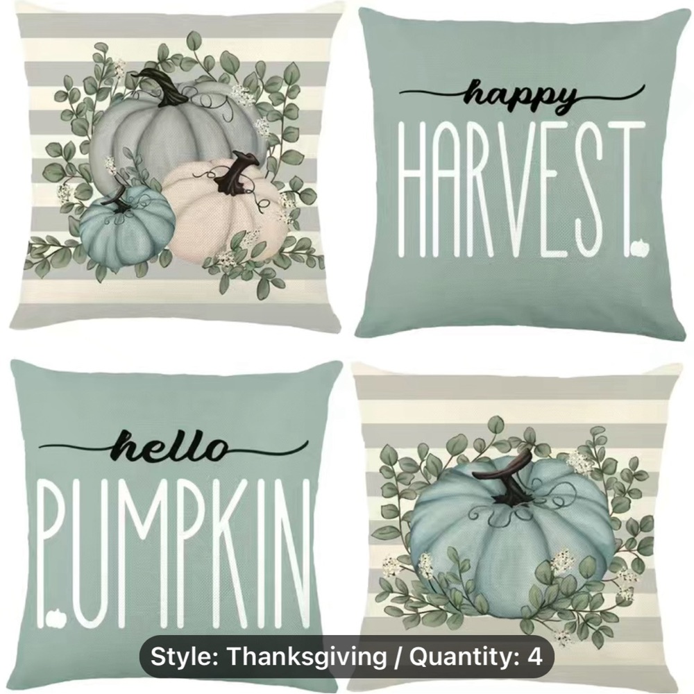 NWOT Fall/Thanksgiving pillow covers, four pieces.